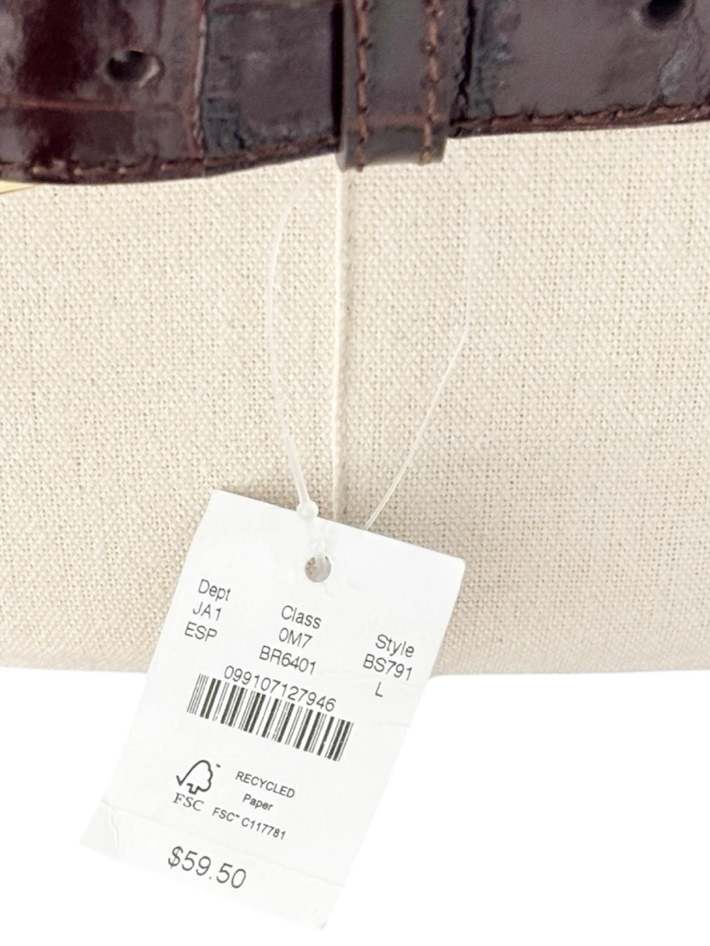 J. Crew Classic Espresso Italian leather women’s croc-embossed belt NWT | Large - Picture 14 of 16